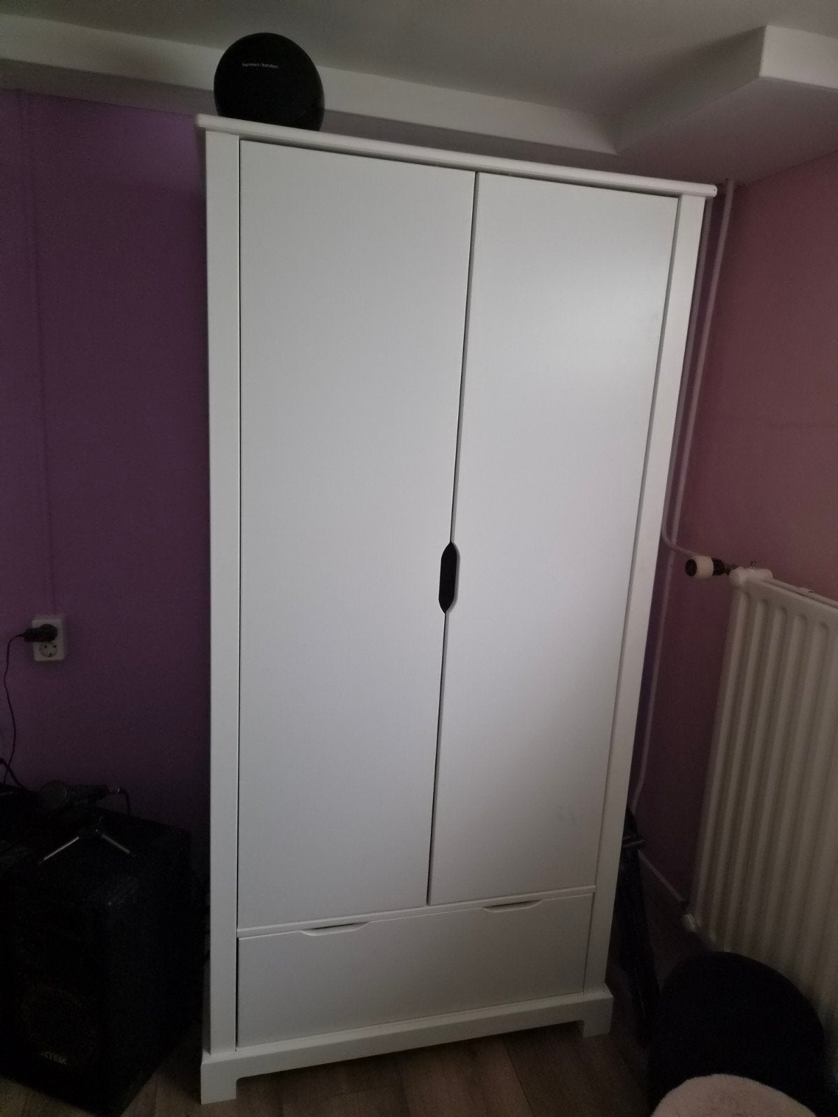 Witte Kinderkast met Lade en Hangruimte - Goede Staat, Kinderen en Baby's, Kinderkamer | Commodes en Kasten, Ophalen