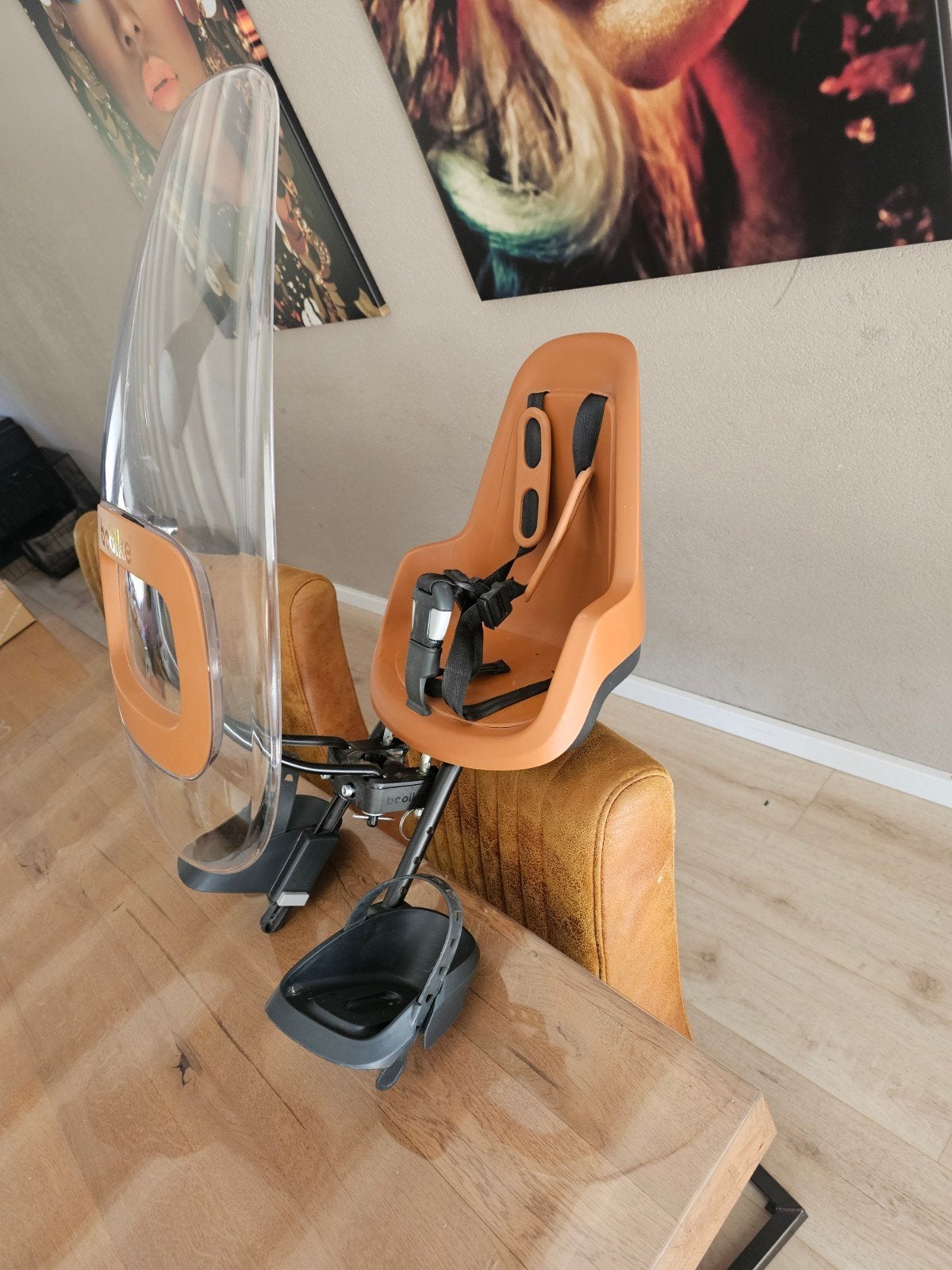 Bobike one mini voorzitje, Brown kinderstoeltje fietszitje, Ophalen, Voetsteuntjes, 0 t/m 18 kg, Voorzitje