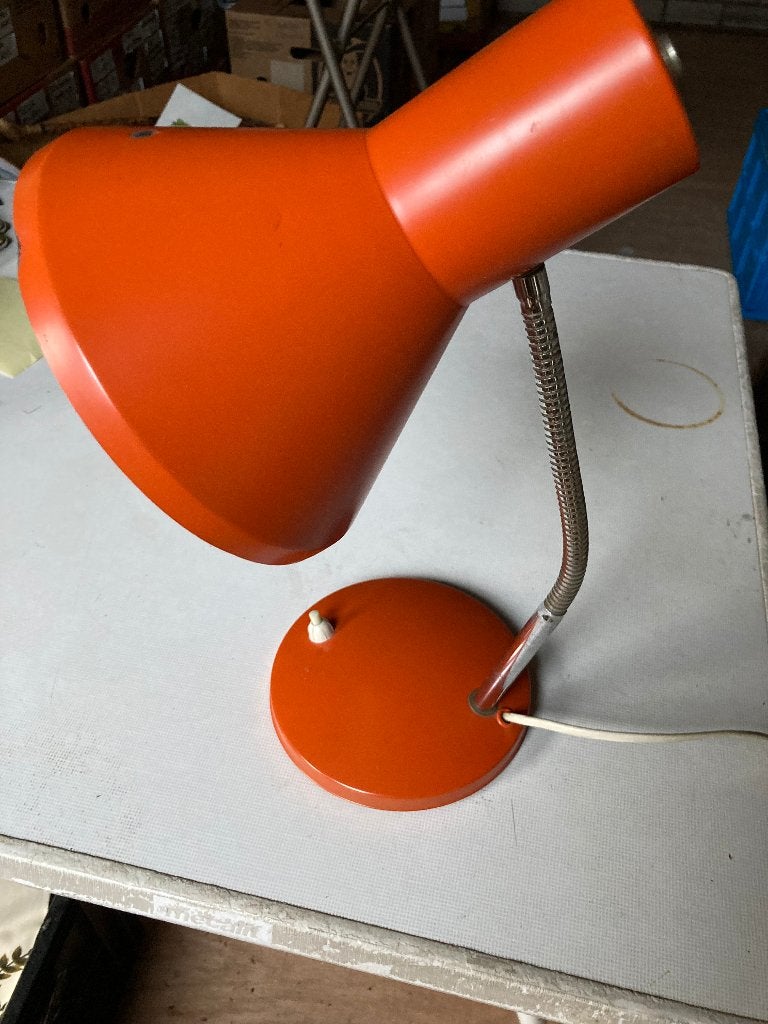 Vintage Schemer / slaapkamer lampje., Huis en Inrichting, Lampen | Tafellampen, Gebruikt, Retro., Ophalen of Verzenden, Metaal