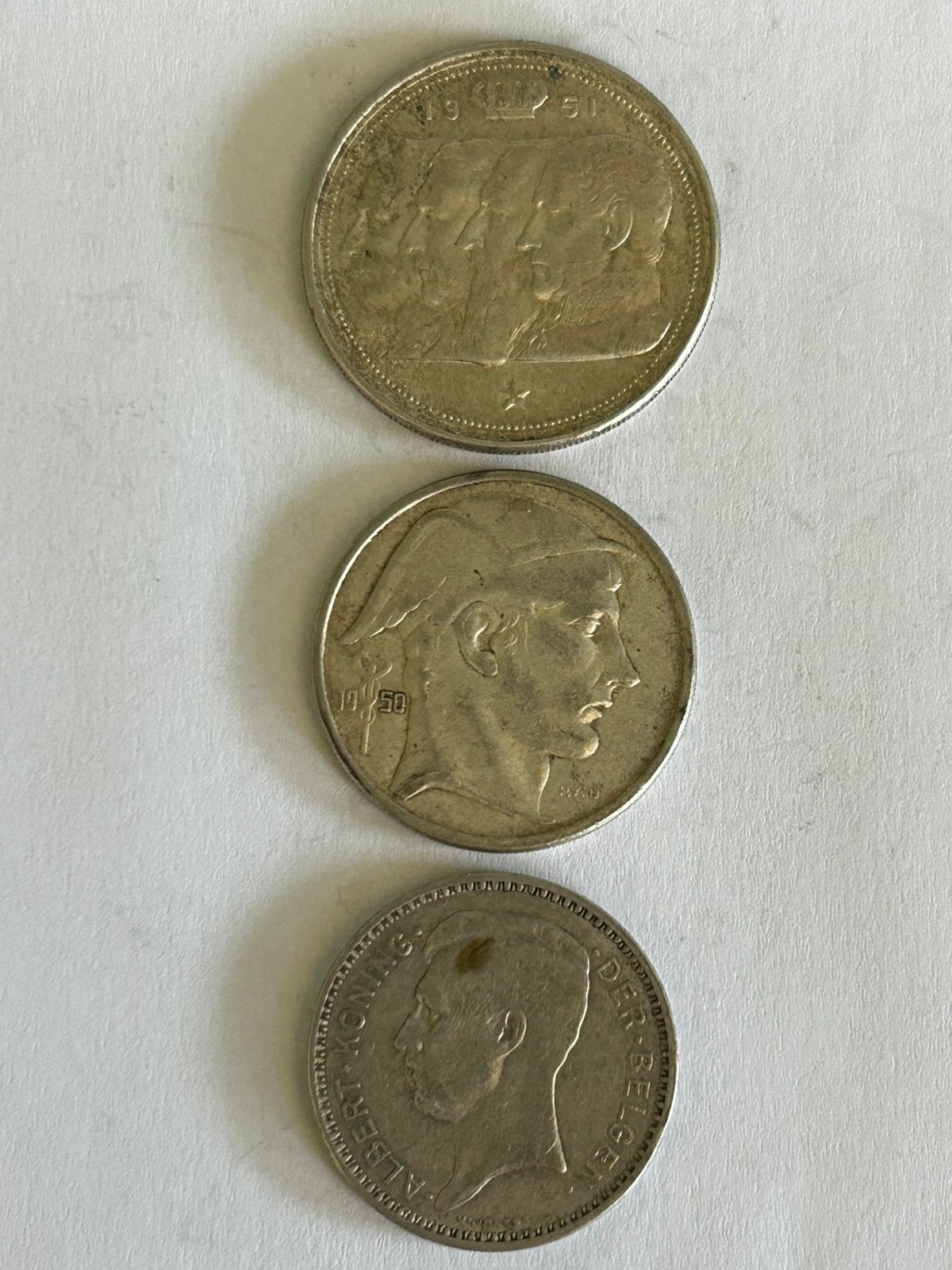 Kavel 3x Belgische zilveren munten (33,12g netto), Ophalen of Verzenden, Zilver, Setje, Zilver