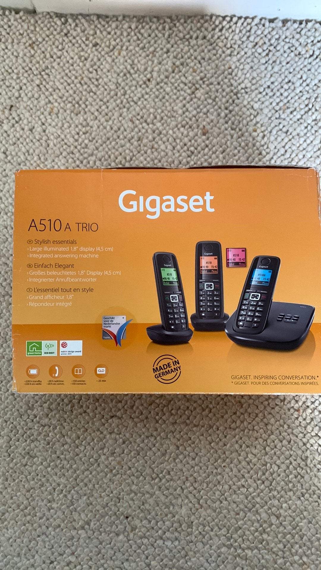 Gigaset A510 a trio handtelefoonset, Ophalen of Verzenden, Zo goed als nieuw, 3 handsets