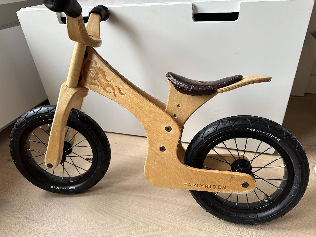 Early Rider Classic Houten Loopfiets met leren zadel, Kinderen en Baby's, Speelgoed | Buiten | Voertuigen en Loopfietsen, Ophalen