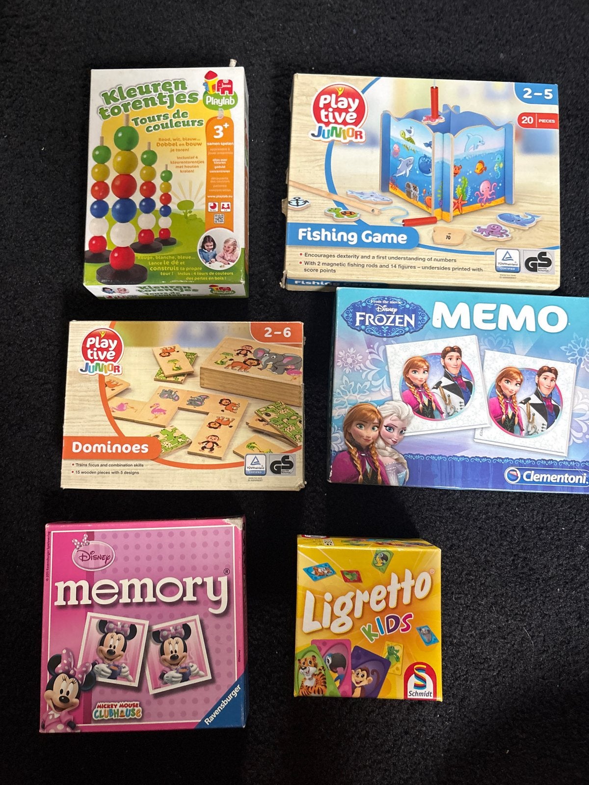 Diverse Spellenpakket: Memory, Domino, Vissen, Torentjes, Li, Ophalen of Verzenden, Gebruikt