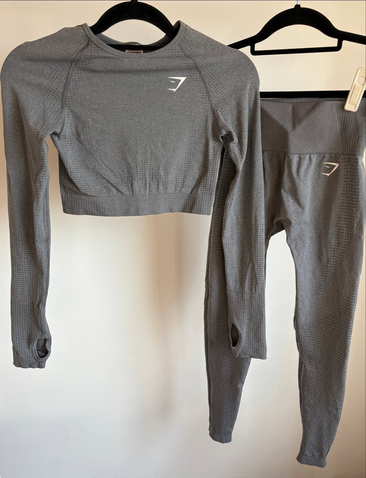 Gymshark Vital Seamless 2.0 Set - Grijs (S) als nieuwe, Ophalen of Verzenden, Maat 36 (S), Grijs, Fitness of Aerobics