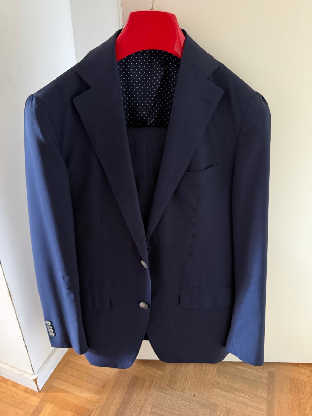 Suitsupply kostuum/pak maat 46 met 2 broeken, blauw, Ophalen of Verzenden, Gedragen, Maat 46 (S) of kleiner, Blauw