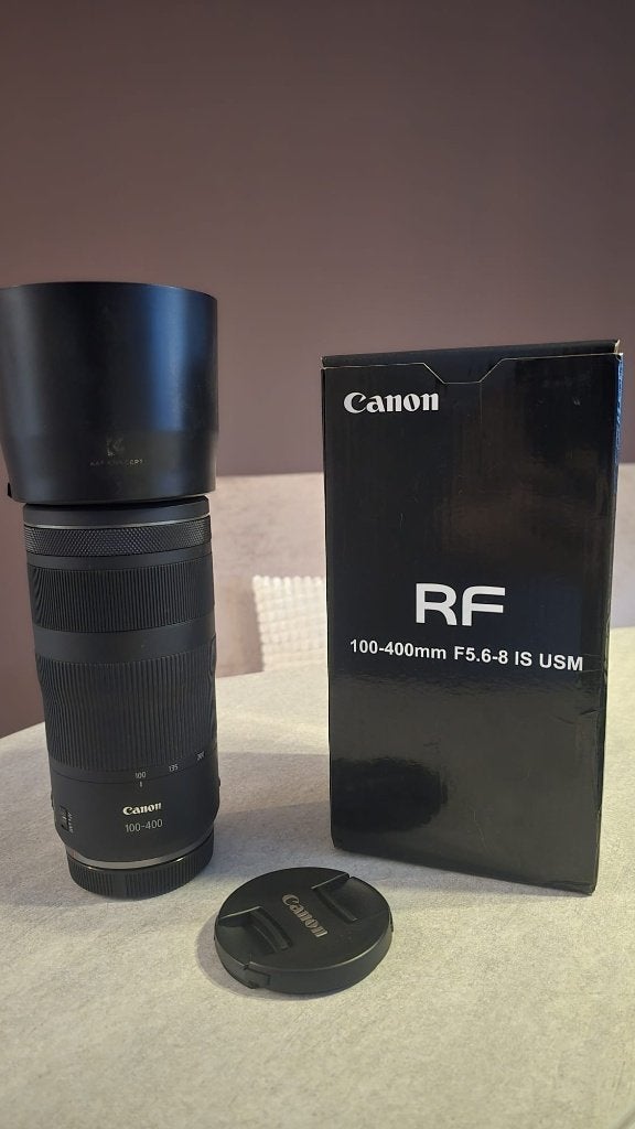Canon RF 100-400mm f/5.6-8 IS USM incl filters en zonnekap, Ophalen, Canon, Canon RF, Telelens
