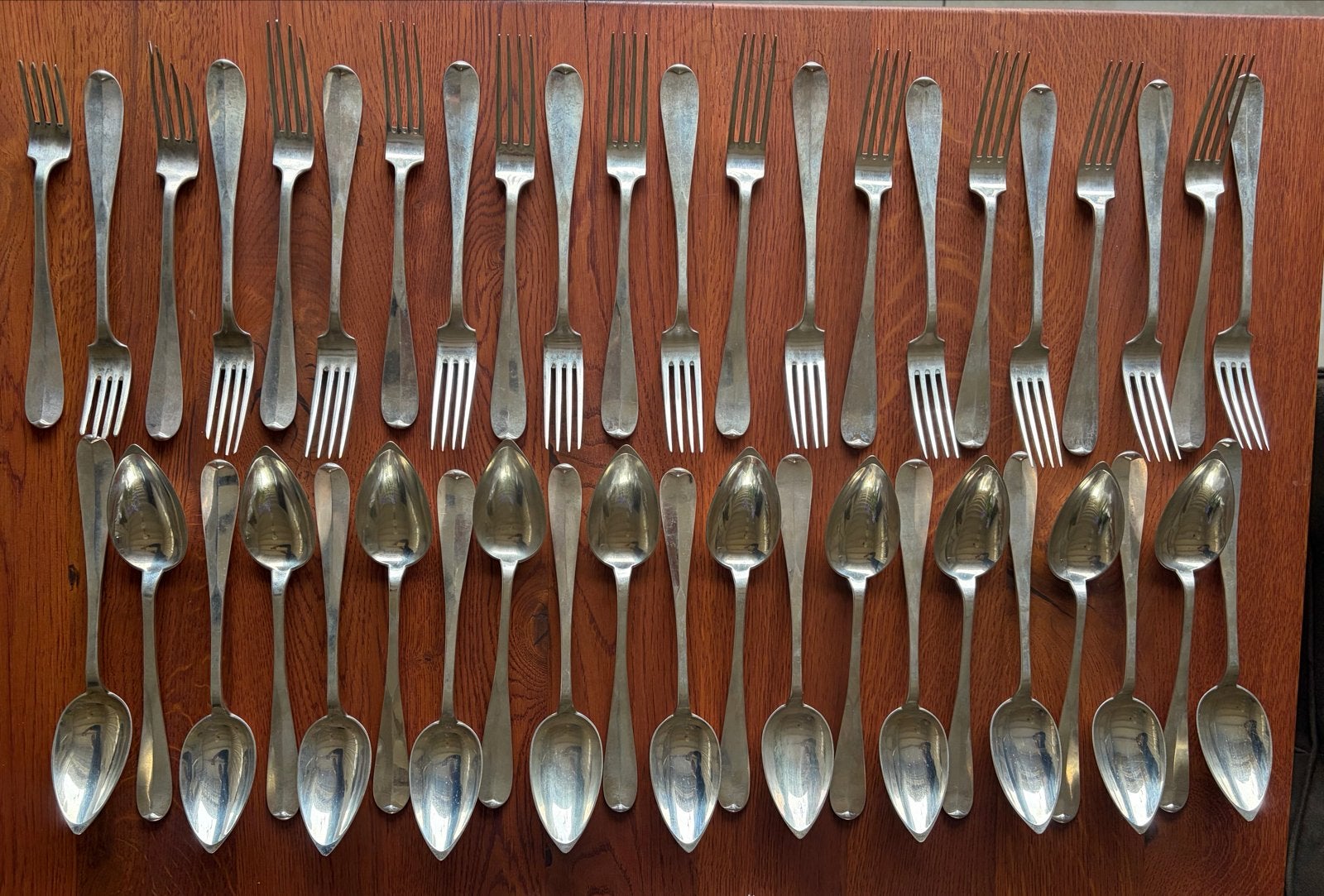 Antiek zilver bestekset - 21 couverts, Ophalen