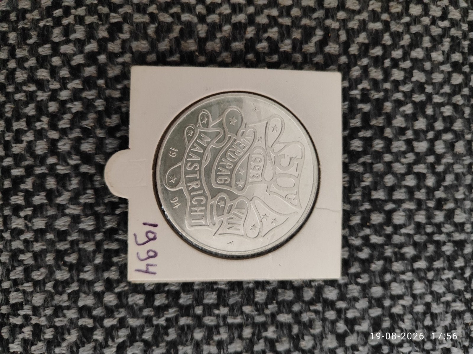 Zilveren 50 Gulden Munt Koningin Beatrix Verdrag Maastricht, Ophalen of Verzenden