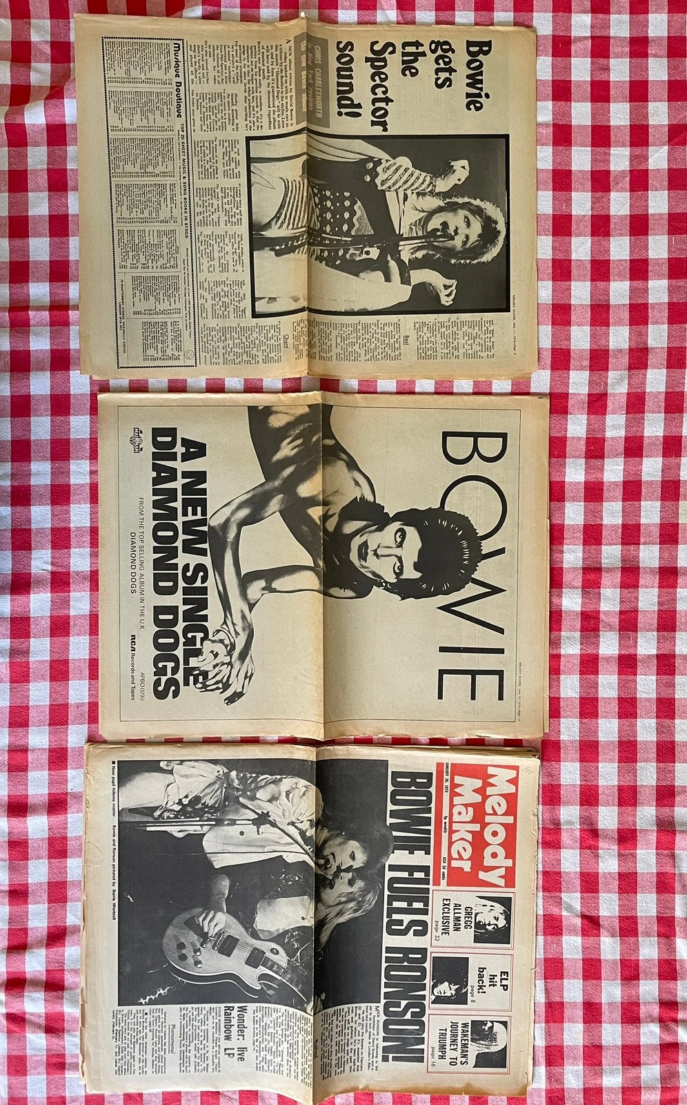 David Bowie vintage retro poster tijdschrift jaren 70, Ophalen of Verzenden, Zo goed als nieuw