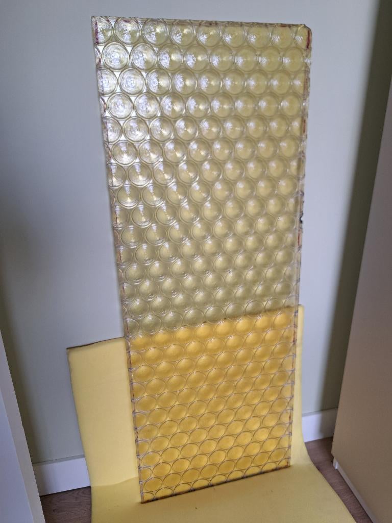 figuurglas, flessenbodem glas, Butzen geel, Doe-het-zelf en Verbouw, Glas en Ramen, Ophalen, Gebruikt, Minder dan 80 cm, 120 tot 160 cm