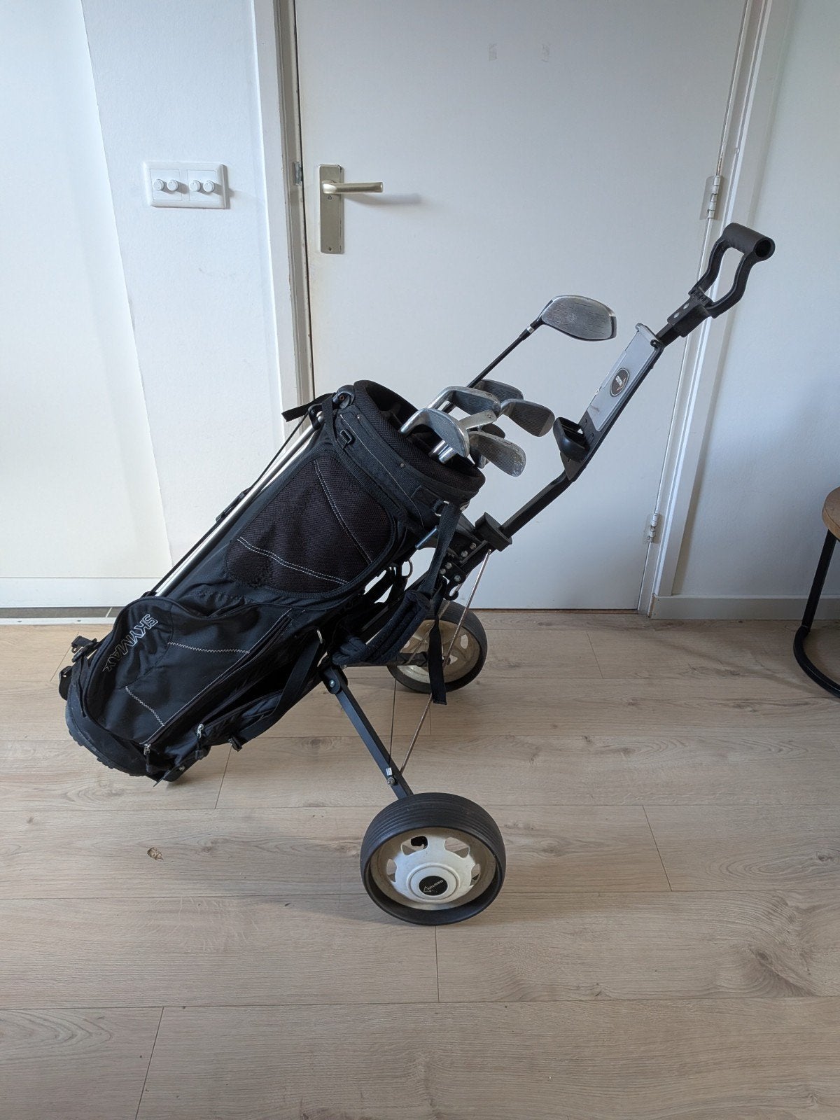 Overcomplete gebruikte golfset met kar, Ophalen of Verzenden, Gebruikt, Set, Overige merken