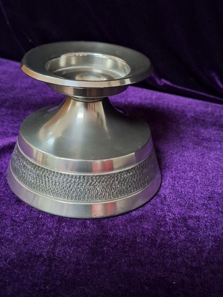 Vintage Pewter Vaas en Schaal Set Norsk tinn, Antiek en Kunst, Antiek | Tin, Ophalen of Verzenden