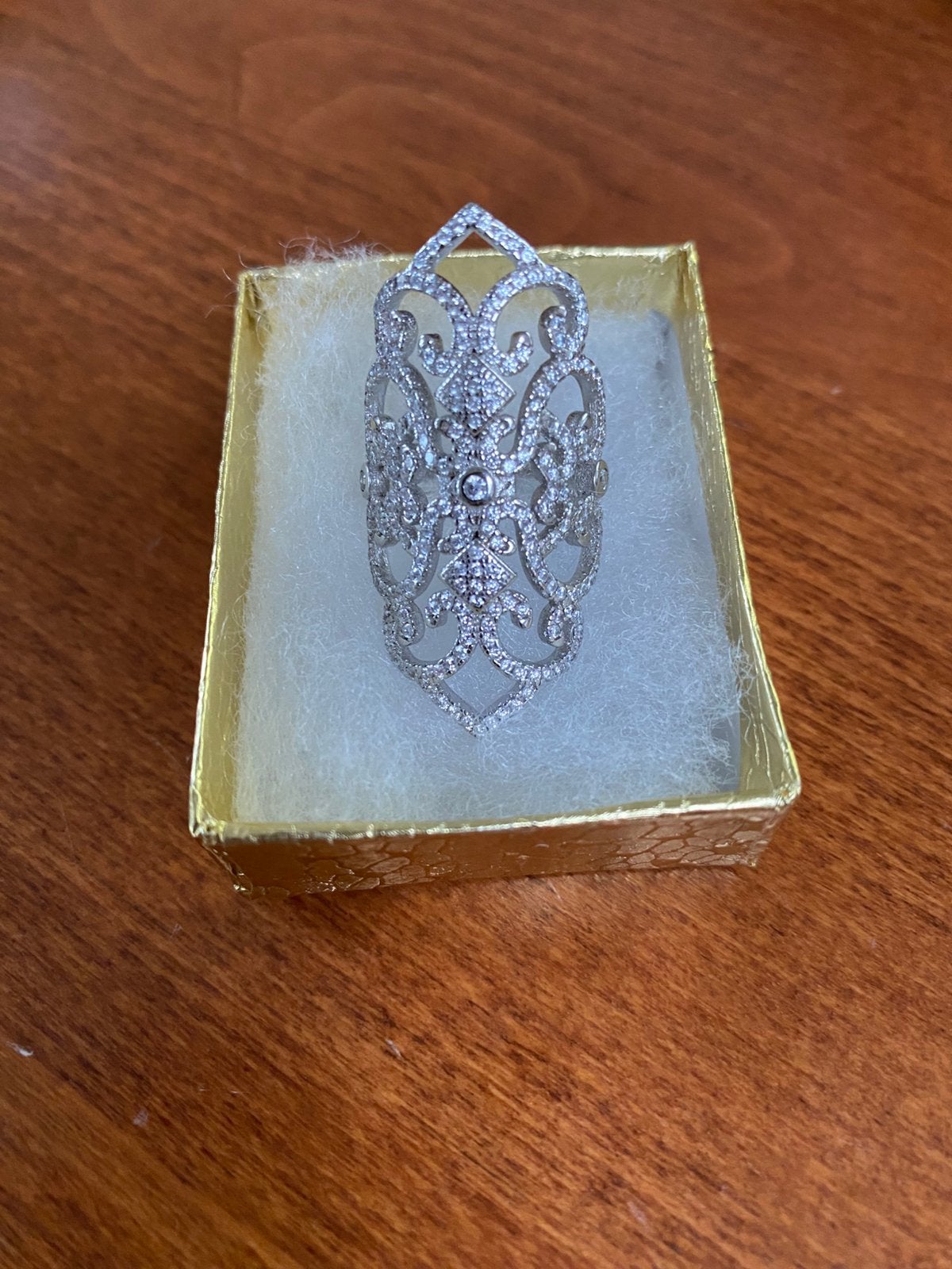 Ring zilver met kristallen maat 54, Ophalen of Verzenden, 17 tot 18, Zilver, Dame