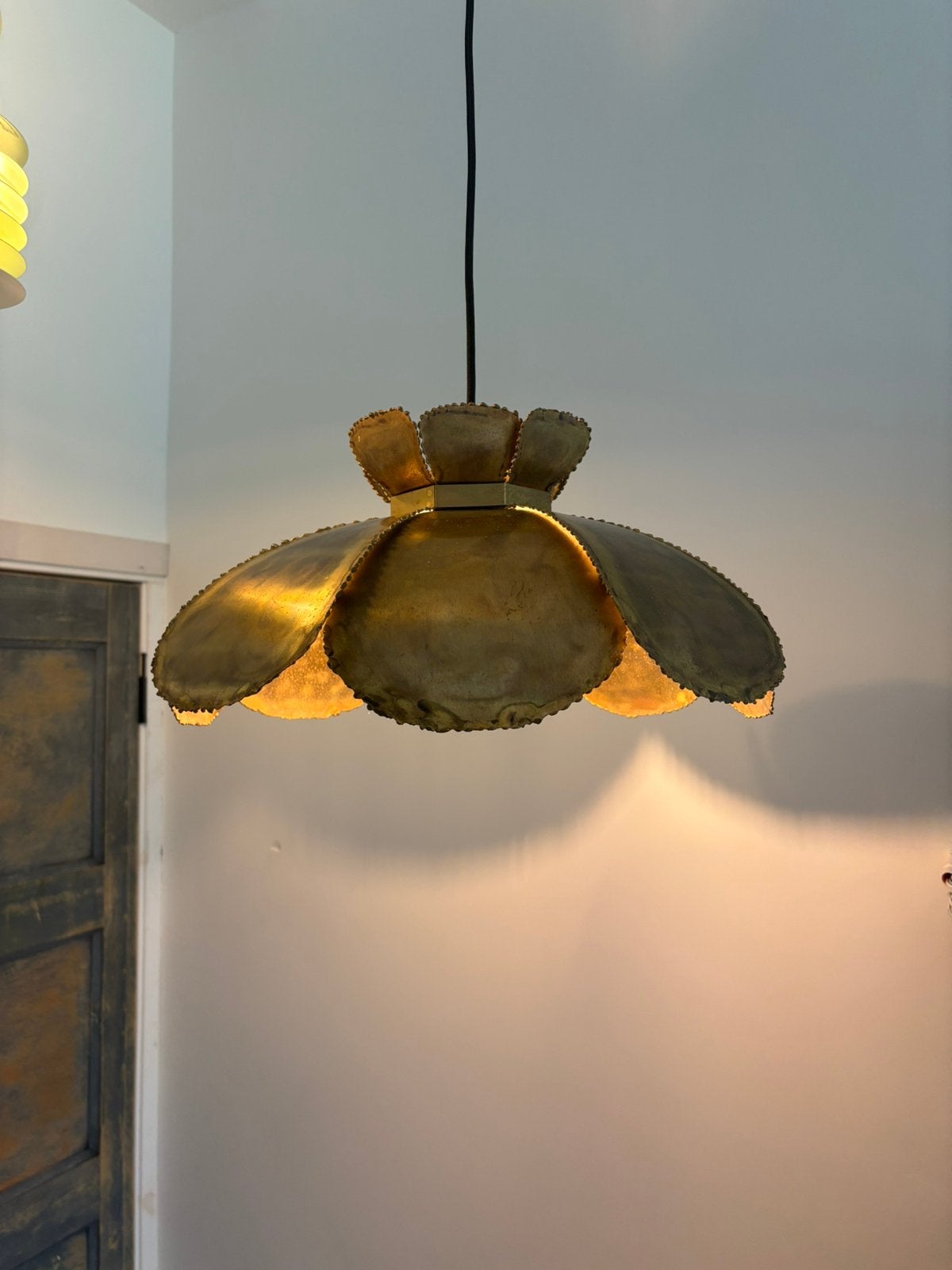 Unieke vintage messing hanglamp svend aage holm soresen, Ophalen of Verzenden, Gebruikt, Metaal