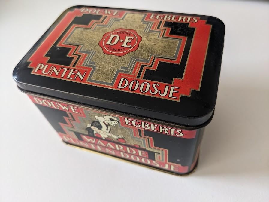 Douwe Egberts waarde punten doosje blikje, Verzamelen, Ophalen of Verzenden, Gebruikt, Overige, Douwe Egberts