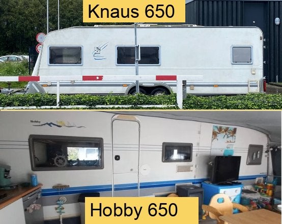 Ruime Knaus 650 en Hobby Excellent Easy 650 caravans, Rondzit, Luifel, Particulier, 6 tot 7 meter