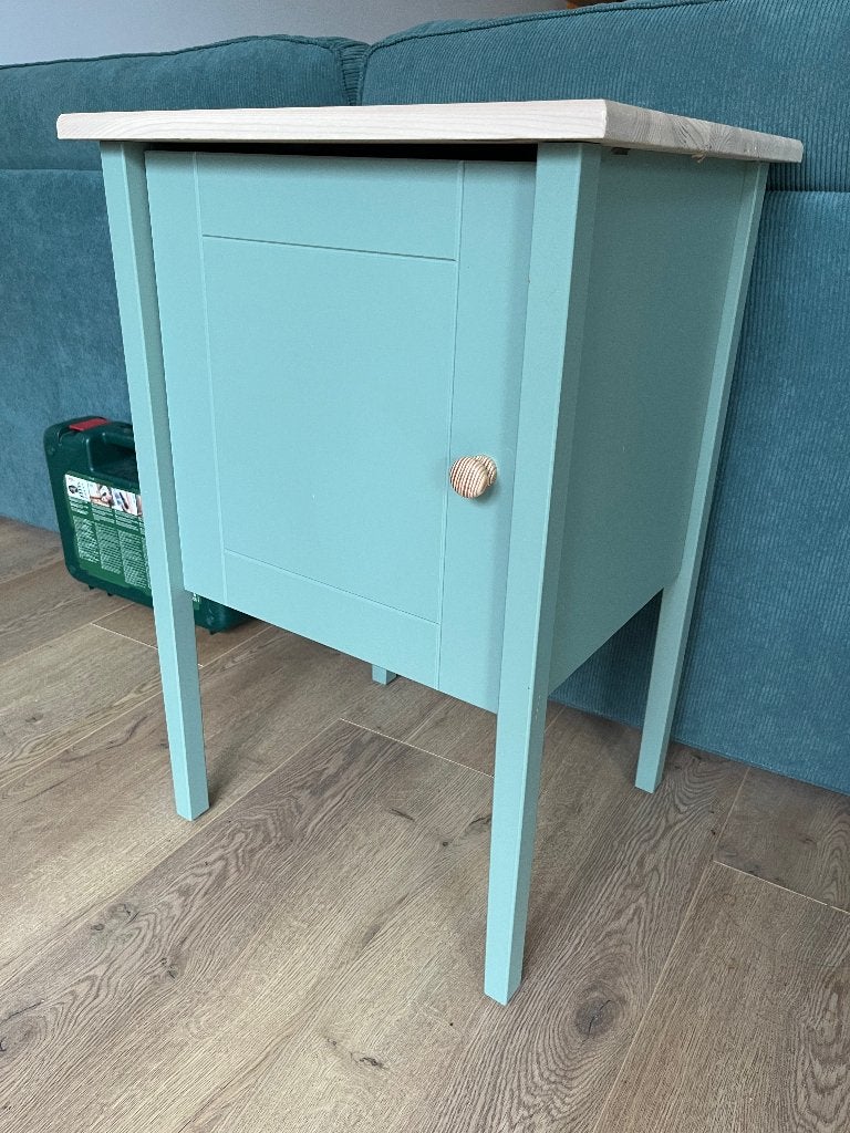 Small green cabinet with wooden top, Ophalen, Gebruikt, 50 tot 100 cm, Minder dan 100 cm