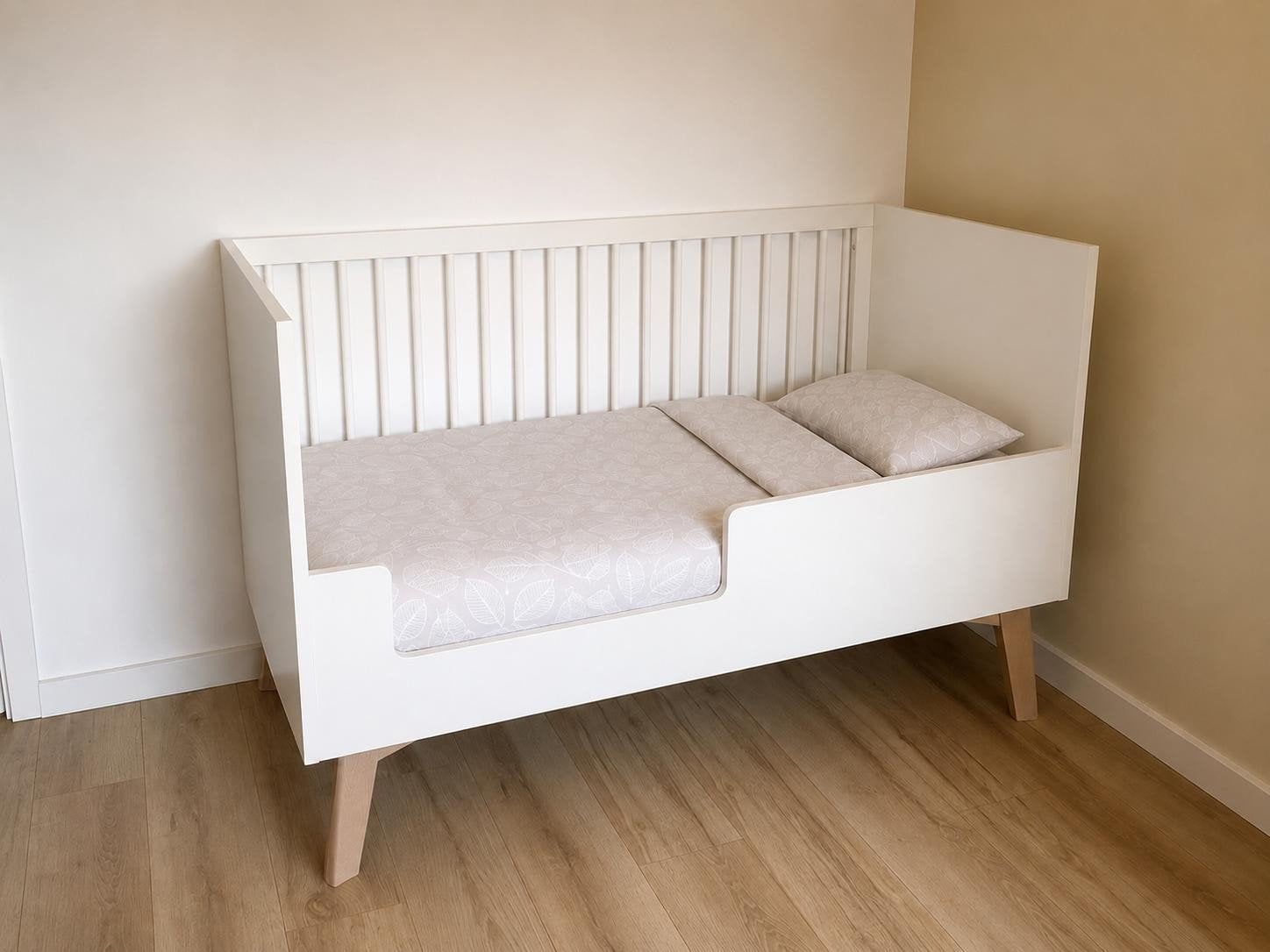 Kidsmill Sixties Peuterbed/Ledikant Wit, Ophalen, Gebruikt, 70 tot 85 cm, 140 tot 160 cm
