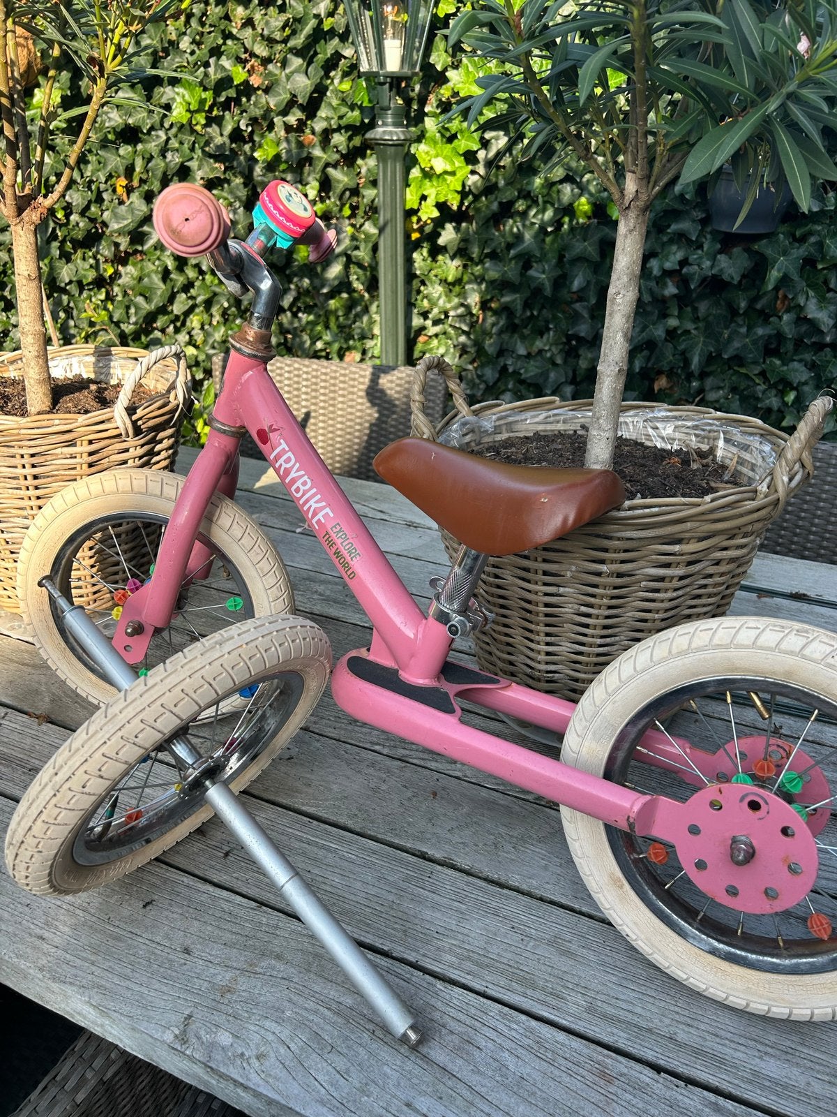 Roze Trybike loopfiets - 2-in-1 driewieler en tweewieler, Ophalen, Gebruikt, 16 tot 20 inch