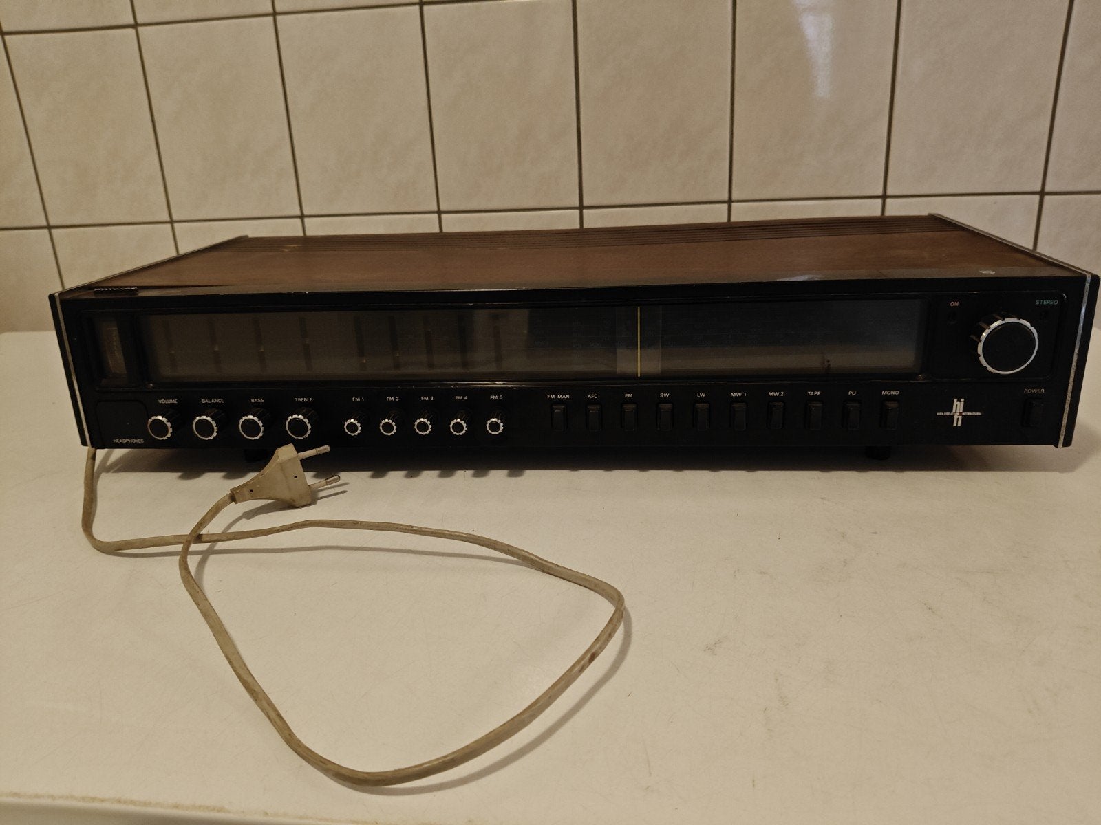 Vintage Philips 22RH734/00Z Receiver - Houtkleurige Kap, Ophalen of Verzenden, Gebruikt, Stereo, 60 tot 120 watt