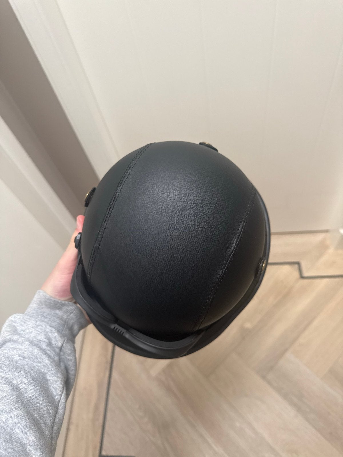 Zwarte Motorhelm met Bril - Nieuwstaat, Ophalen of Verzenden, Zo goed als nieuw, Medium