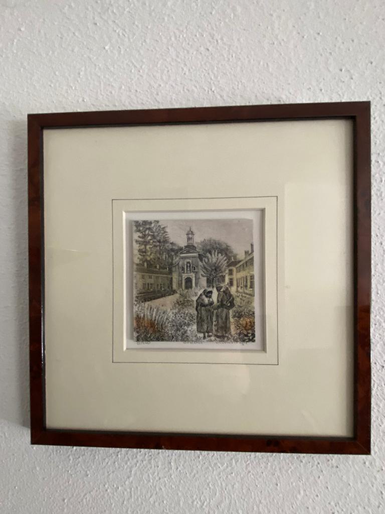 Ets van Albertus Wieringa, Antiek en Kunst, Ophalen, Dagelijks leven, Ets, 23 cm