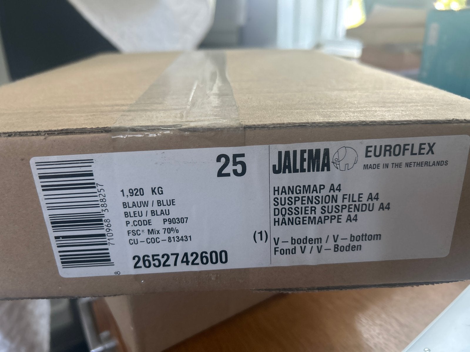 Jalema Euroflex Hangmappen A4 - Blauw (25 stuks), Ophalen of Verzenden