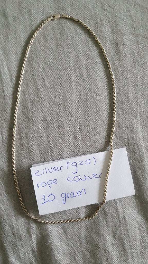Rope collier dames zilver, Ophalen of Verzenden, Nieuw, Zilver, Zilver