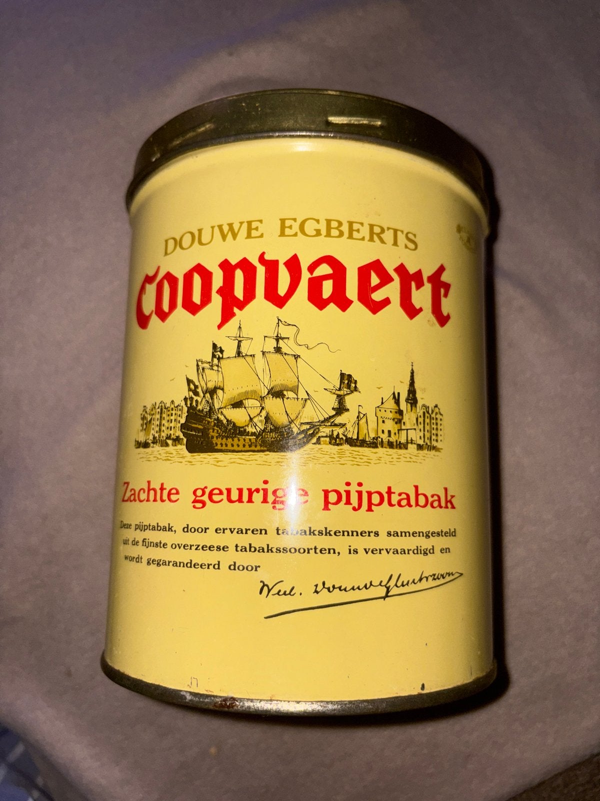 Vintage Douwe Egberts Coopvaert Pijptabak Blik - 250 gram, Verzamelen, Blikken, Ophalen of Verzenden, Gebruikt, Overige, Douwe Egberts
