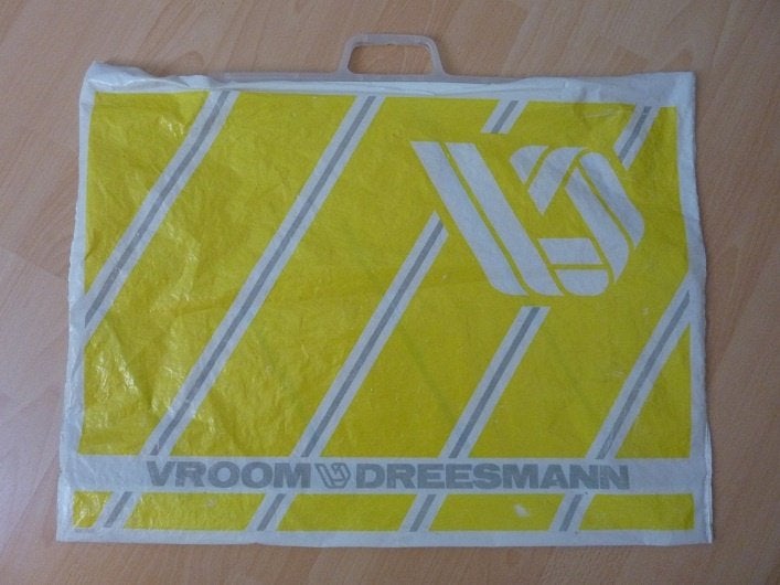 V & D kunststof retro tas, Verzamelen, Ophalen, Gebruikt, Gebruiksvoorwerp