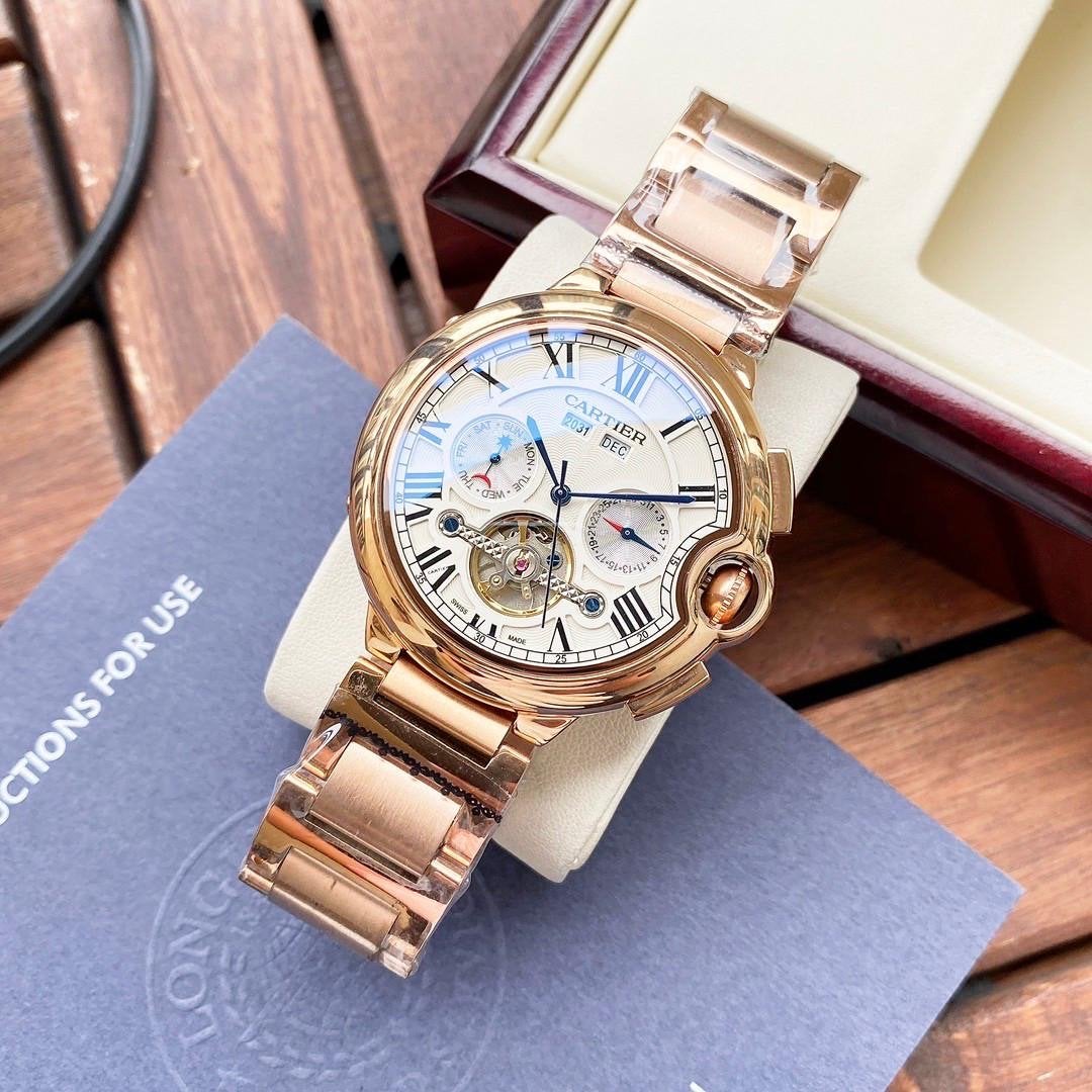 Cartier Ballon Bleu Automatisch Heren Horloge, Overige merken, Staal, Polshorloge, Ophalen of Verzenden