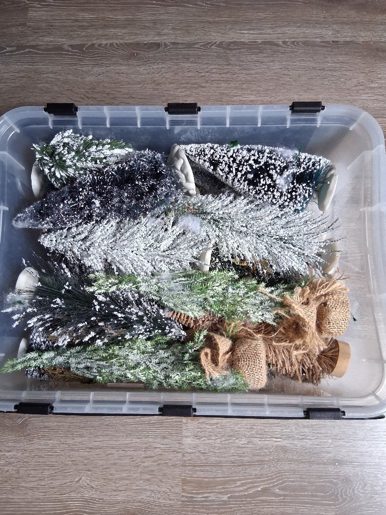 kerstboompjes voor kerstdorp, Ophalen, Gebruikt