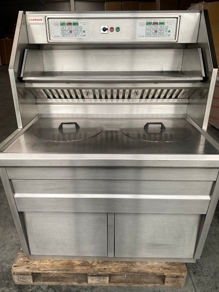 2-pans Florigo HR frituur bakwand - Foodtruck friteuse 55kW, Witgoed en Apparatuur, Frituurpannen, 4 liter of meer, Ophalen, Gebruikt