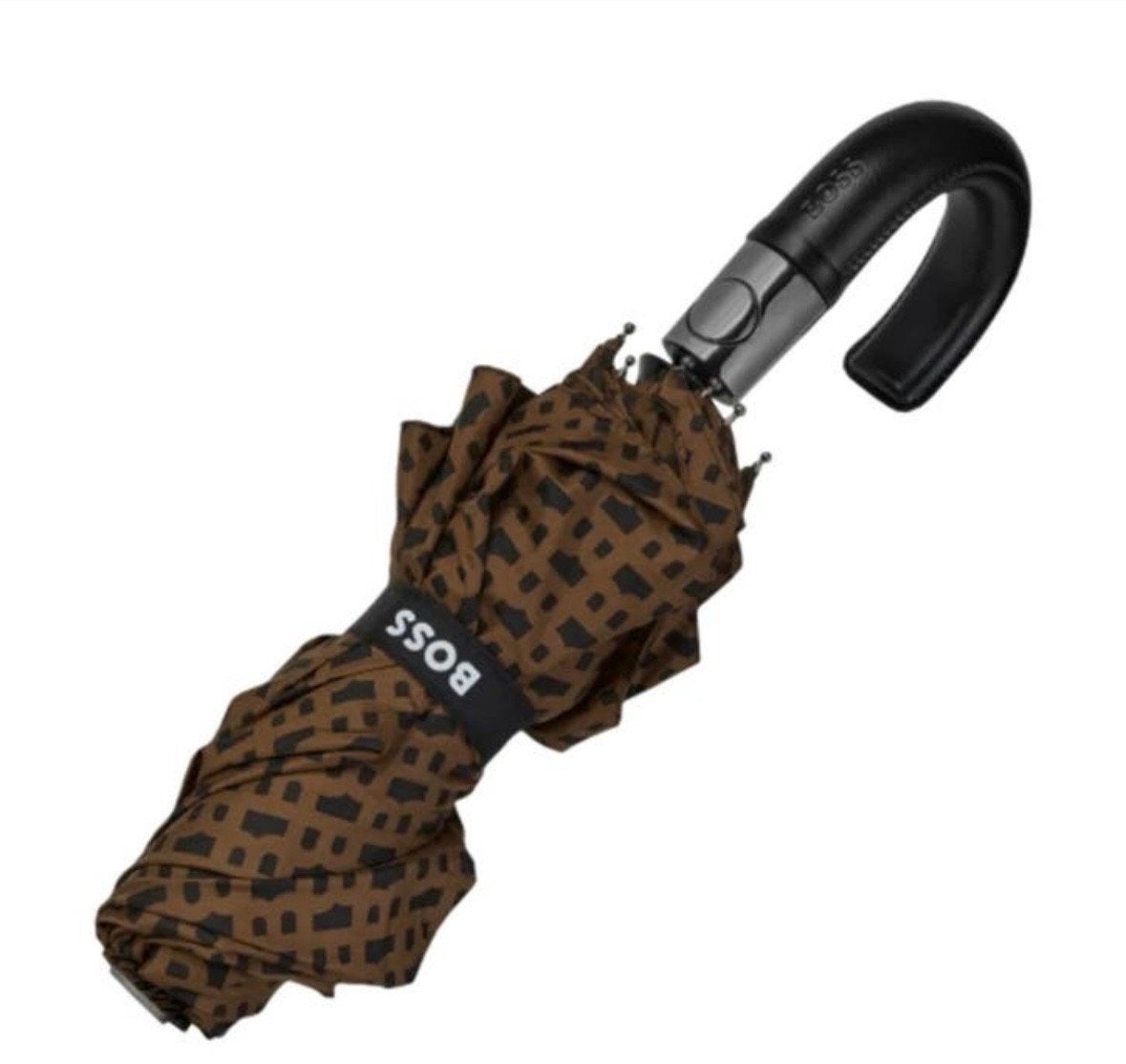Nieuwe Boss Paraplu - Bruin met Zwart Patroon, Ophalen, Nieuw, Bruin