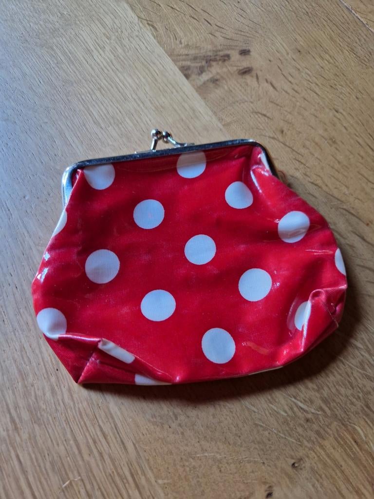 KNIP PORTEMONNEE ROOD MET WITTE STIPPEN POLKADOT, Ophalen of Verzenden, Rood, Met knipsluiting