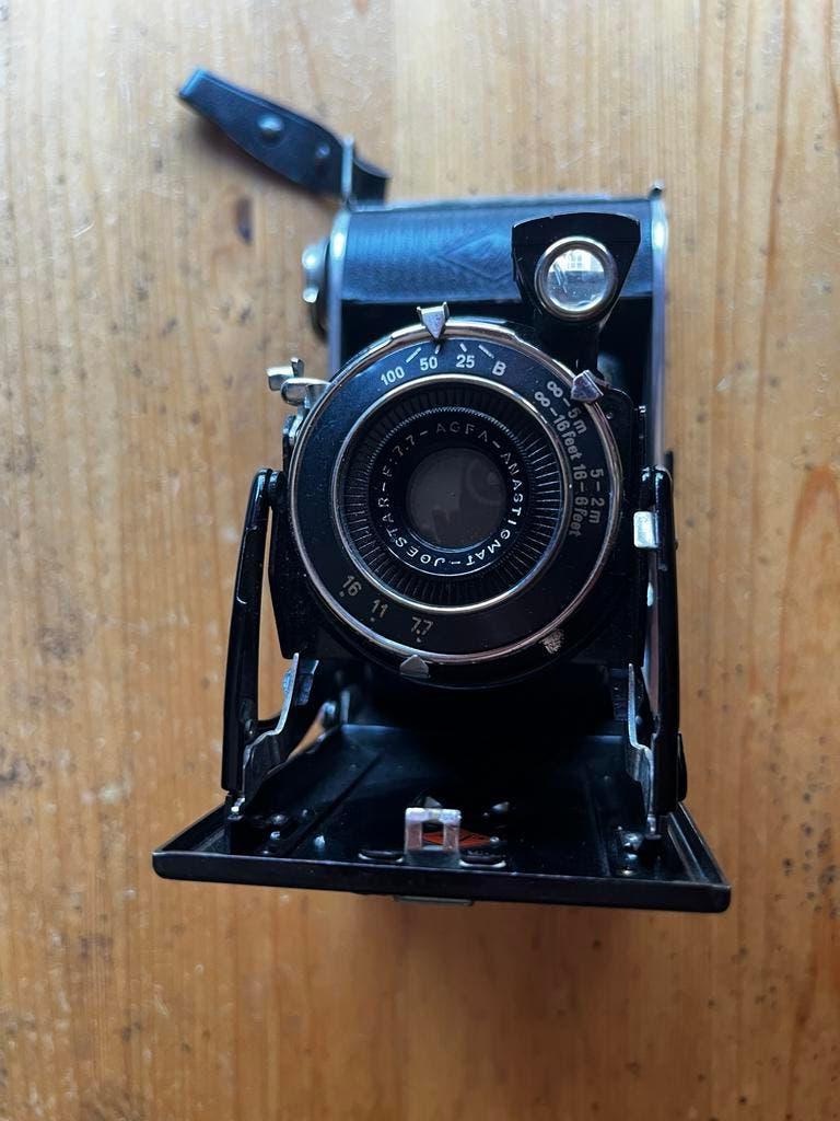 Vintage Agfa Klapcamera Billy-Record Anastigmat Jgestar lens, Ophalen, Gebruikt, Compact, Overige Merken