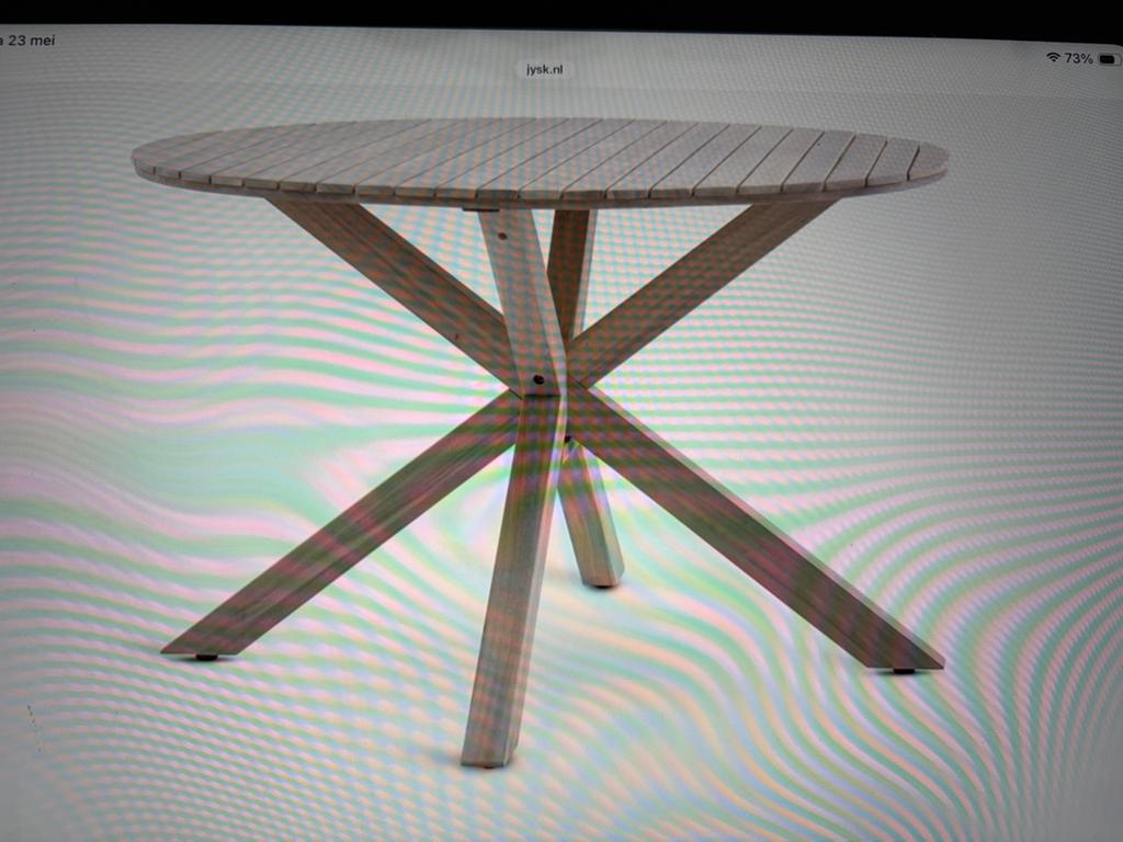 Gloednieuwe ronde hardhouten tuintafel (120 cm), Ophalen of Verzenden, Nieuw, Rond, Hout