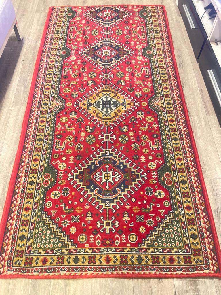 Vintage loper 97cm x 198cm zwanen motief tapijt wol Perzisch, Vintage  tapijt loper scheerwol oosterse perzie zwanen, Zo goed als nieuw
