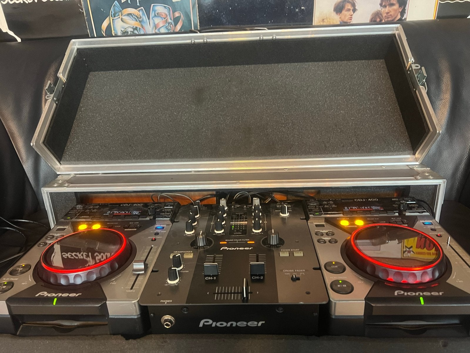 Pioneer DJ-set: 2x CDJ-400 & DJM-250 mixer met flightcase, Pioneer, Dj-set, Ophalen of Verzenden, Pioneer