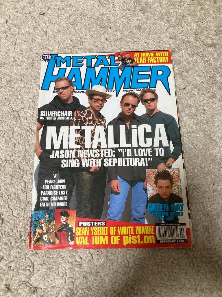 Metal Hammer Magazine Februari 1998 - Metallica Cover, Ophalen of Verzenden, Gelezen, Muziek, Film of Tv