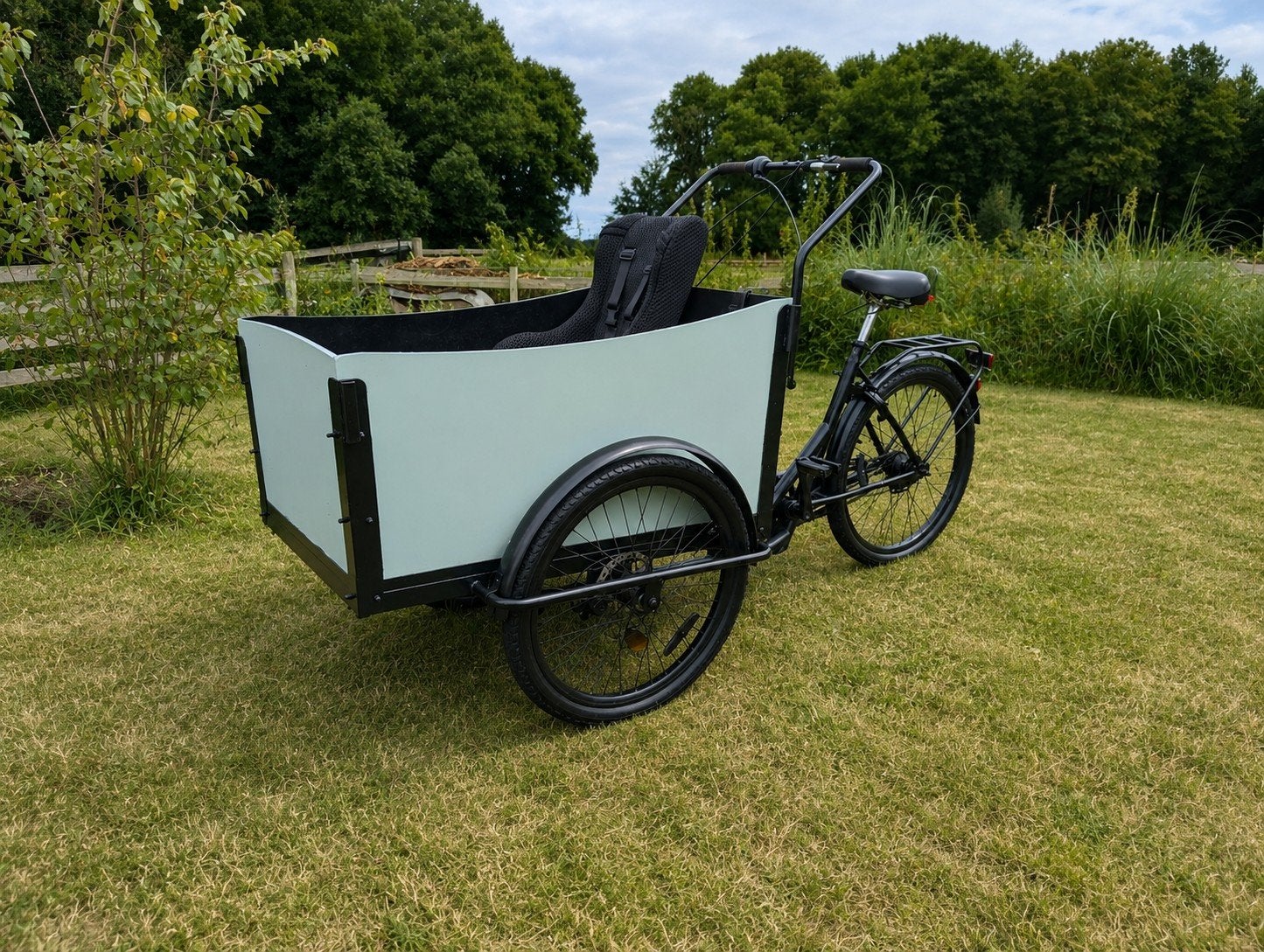 Gepimpte bakfiets in nette staat, 4 kinderen of meer, Gebruikt, Schijfrem, Ophalen