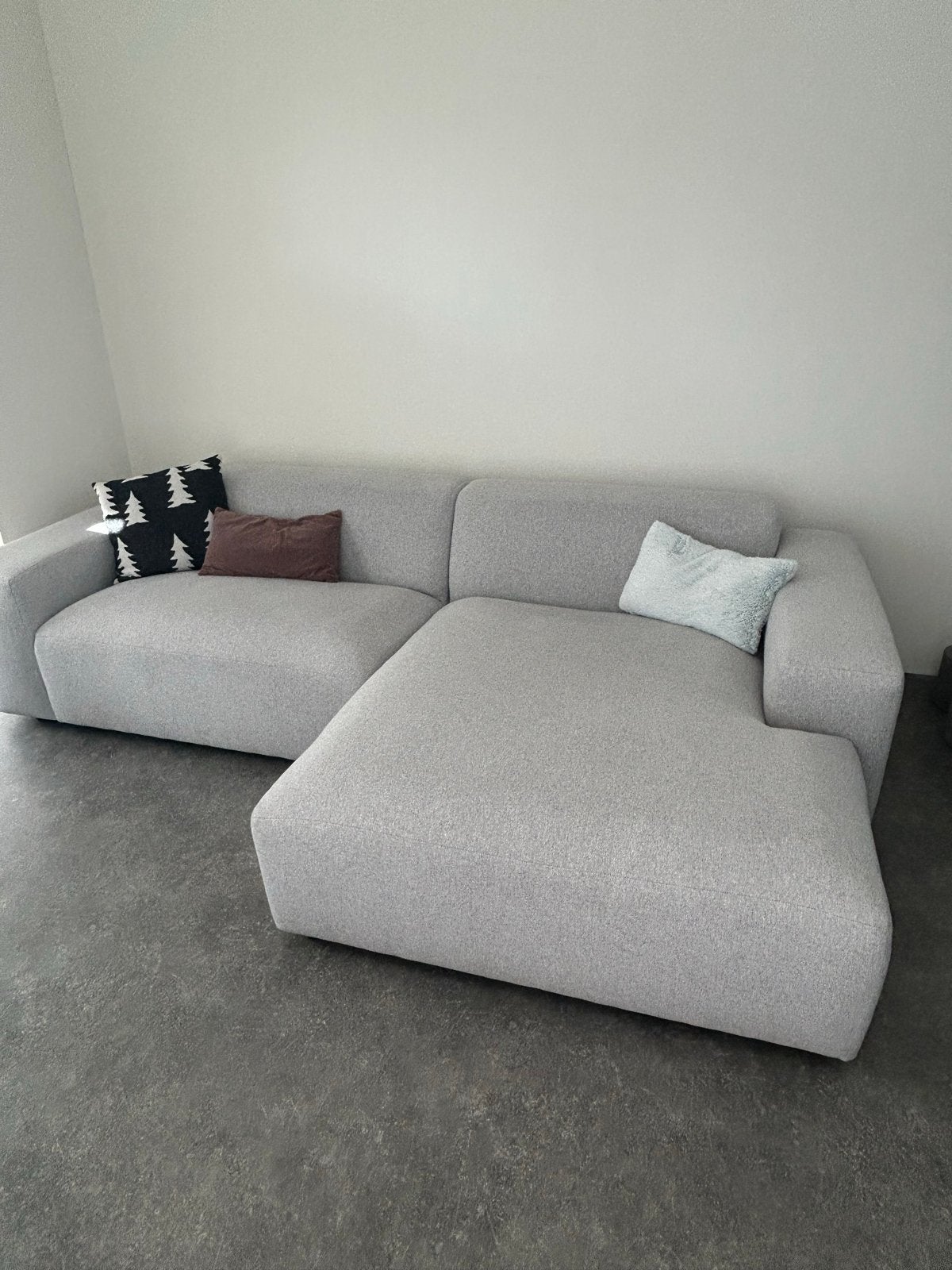 Lichtgrijze loungebank UMIX Harlem 1,5 zits + divan rechts, Ophalen, 250 tot 300 cm, Hoekbank, Moderne loungestijl