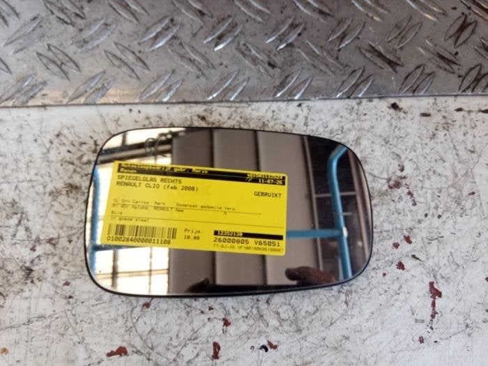 Spiegelglas rechts van een Renault Clio, Gebruikt, -, Renault, -