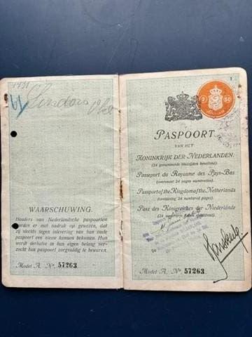 paspoort 1919, Ophalen of Verzenden, Gebruikt