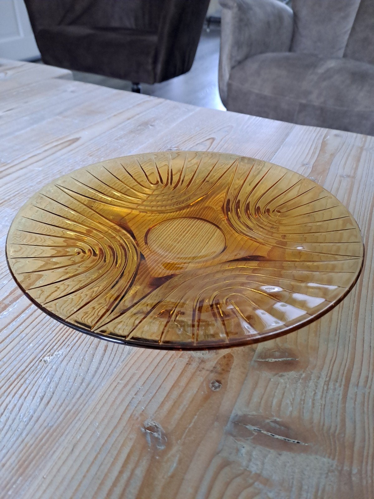 leuke oude retro/vintage glazen fruitschaal., Ophalen of Verzenden, Rond, Glas