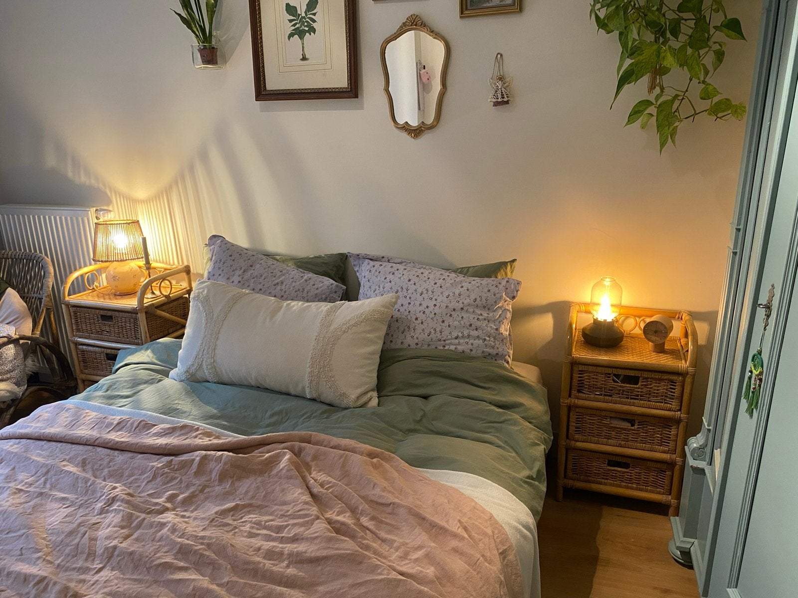 4 houten pallets voor bed (voor 160cm matras), Ophalen, Gebruikt, Bruin, Tweepersoons