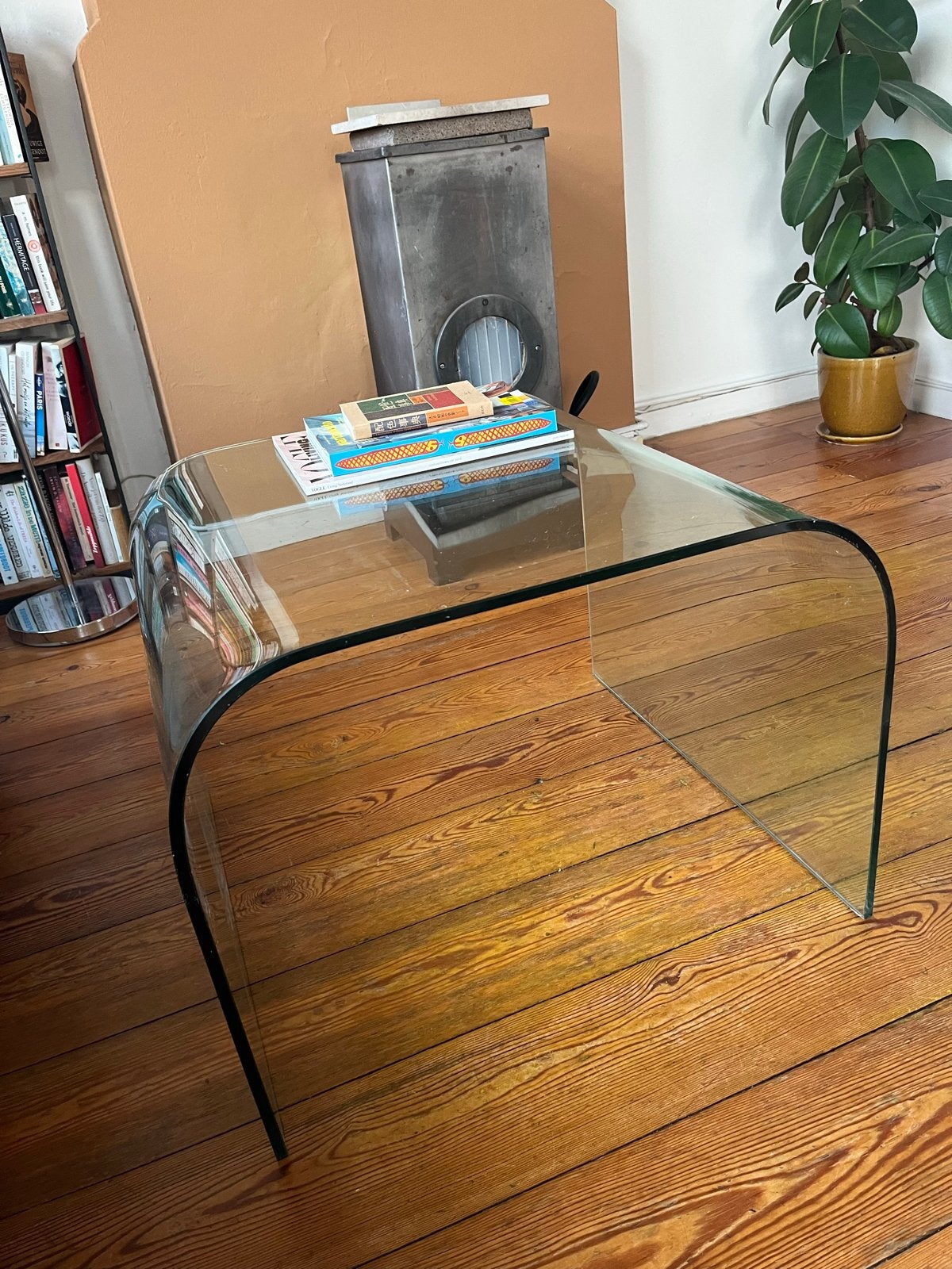 Glazen salontafel fiam waterfall stijl, Huis en Inrichting, Ophalen, Gebruikt, 100 tot 150 cm, 50 tot 100 cm