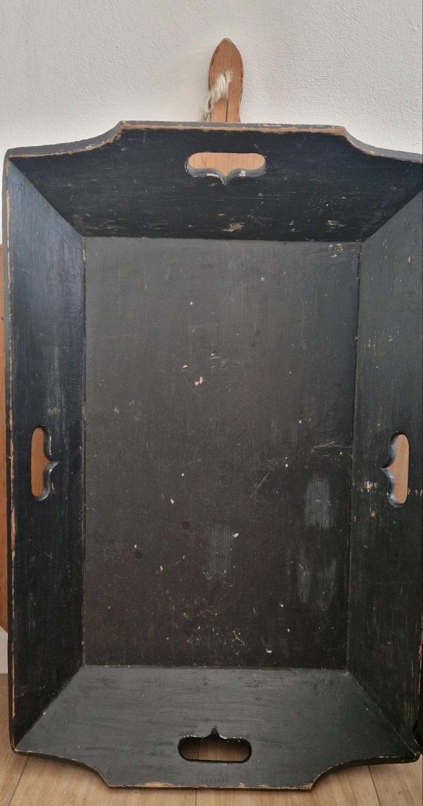 Grote stoere donkere oude houten mangelbak~brocante, Ophalen of Verzenden