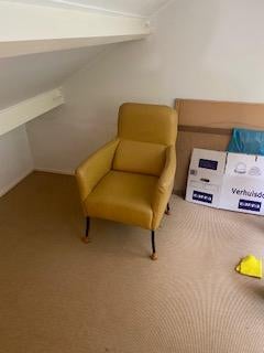 Leren stoel, Huis en Inrichting, Fauteuils, Gebruikt, Ophalen of Verzenden, 75 tot 100 cm, Leer