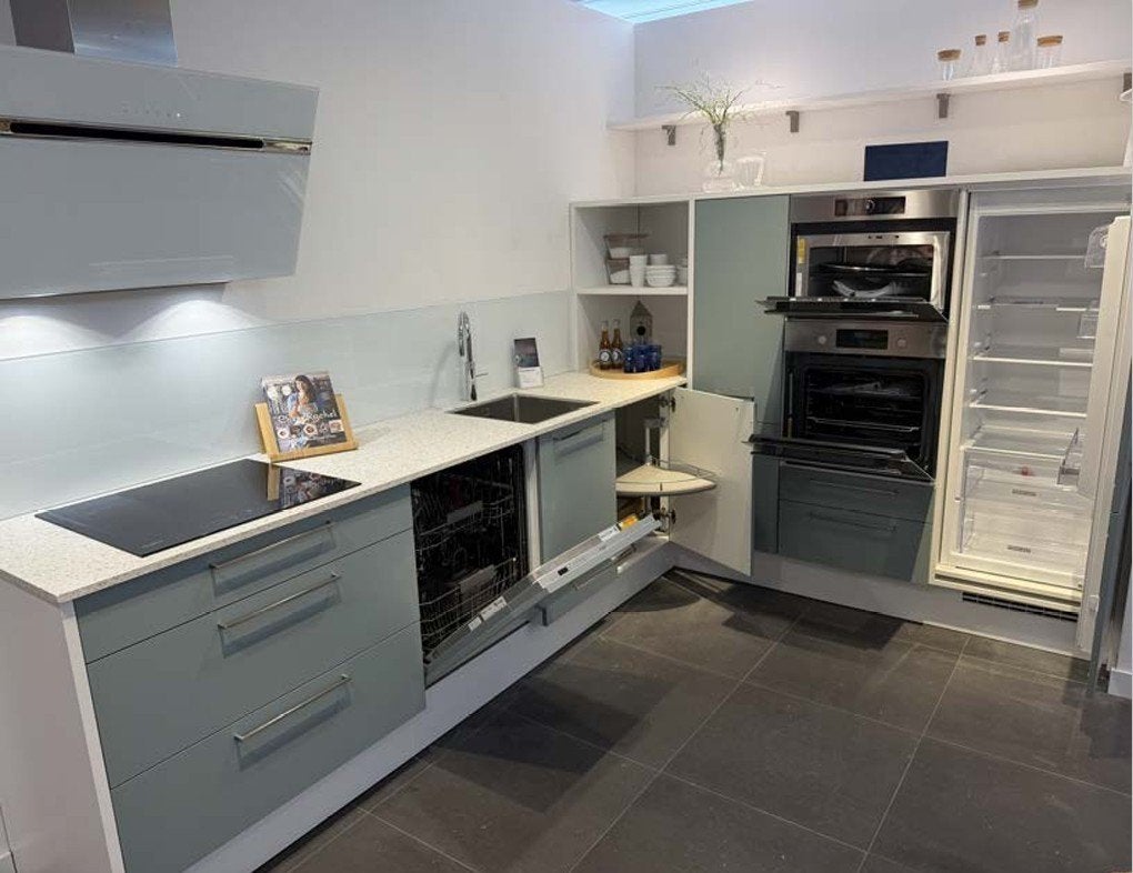 HL034 - Tortona Aqua Supermat Schowroomkeuken, Huis en Inrichting, Keuken | Complete keukens, Ophalen, Nieuw, Dubbelwandige keuken